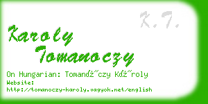 karoly tomanoczy business card